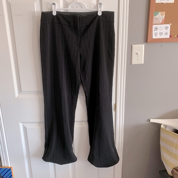 Greenwich Village Black Pinstripe Pants Size 13 - Picture 1 of 10